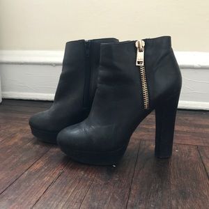 Aldo Leather High Heel Booties
